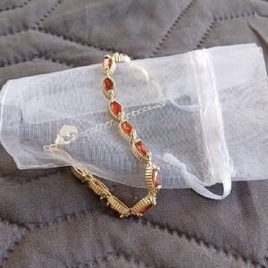 Elegant Gold and Red Women's Bracelet